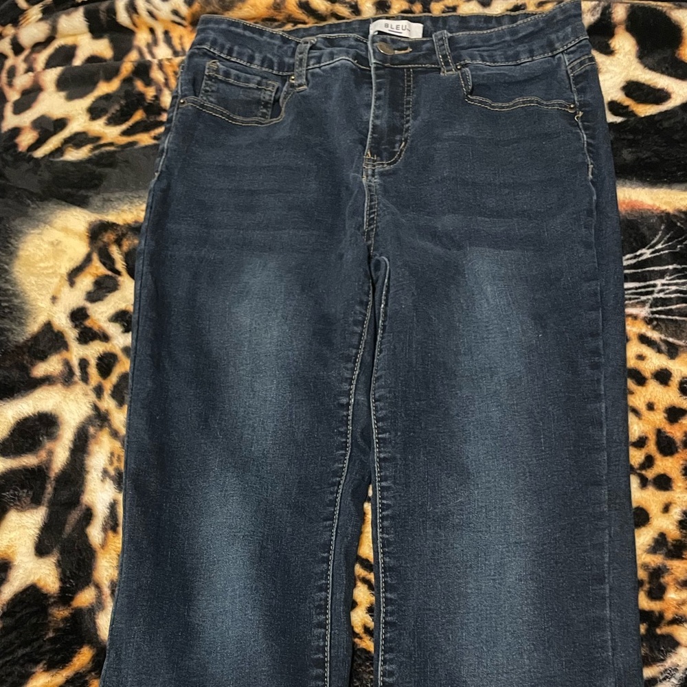 dark blue flare jeans